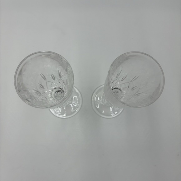 Oneida LUCIA Pair Champagne Flutes 8 RARE Crystal VINTAGE Stemware - Picture 6 of 14